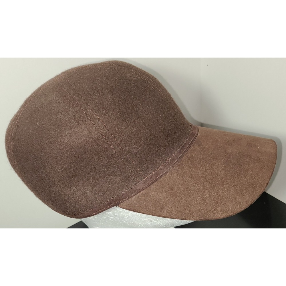 Brown‎ Chocolate Suede Like Fitted Hat Cap Size S/M NWOT - Picture 2 of 8